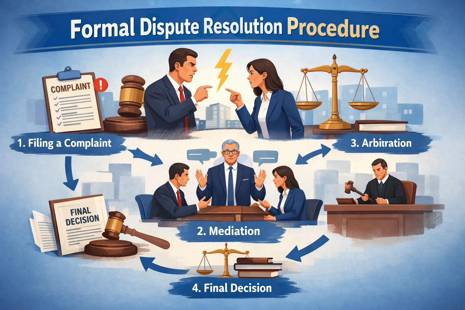 Dispute resolution process stages